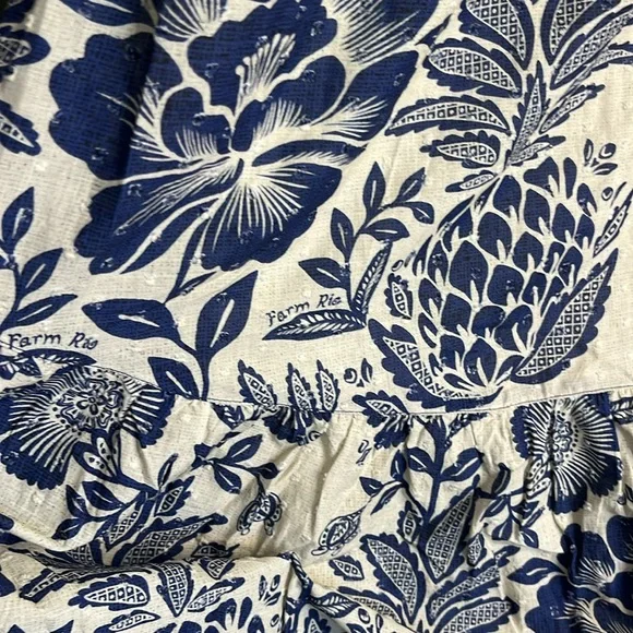 Farm Rio Blue Pineapple Garden Patterned Midi dress - Picture 15 of 16